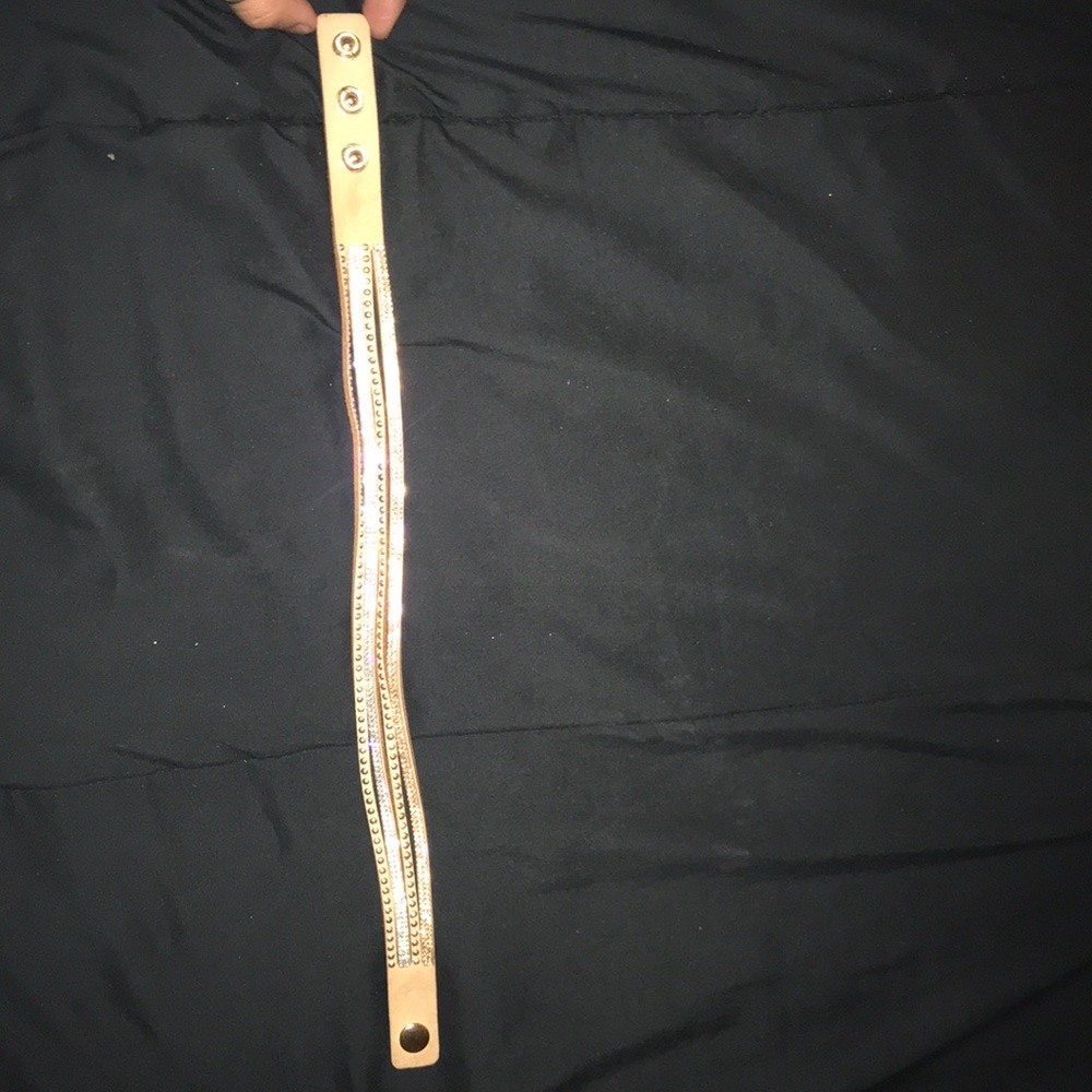 Tan studded choker necklace